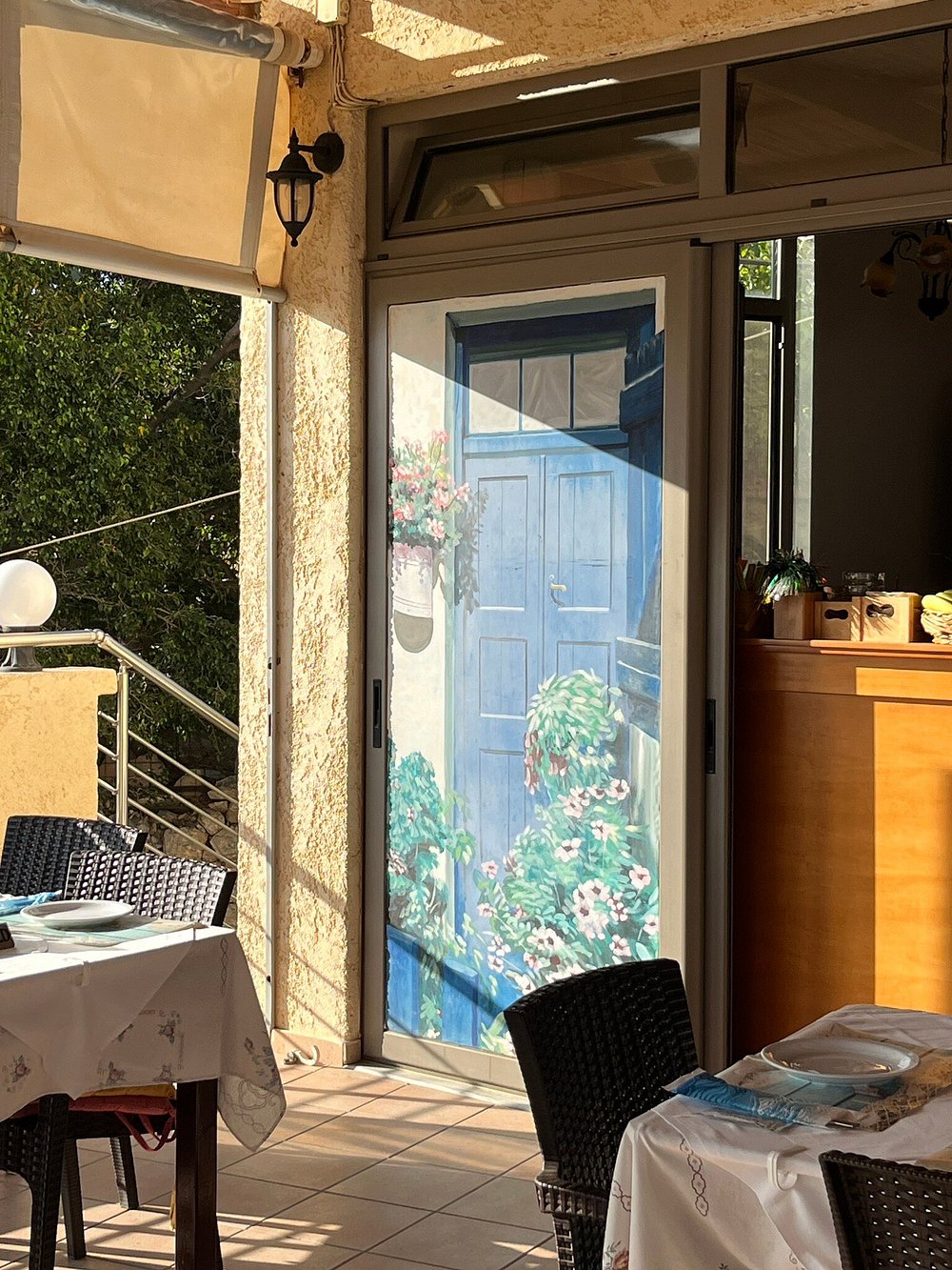The entrance of the restaurant